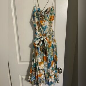 Diane Von furstenberg metallic silk midi dress